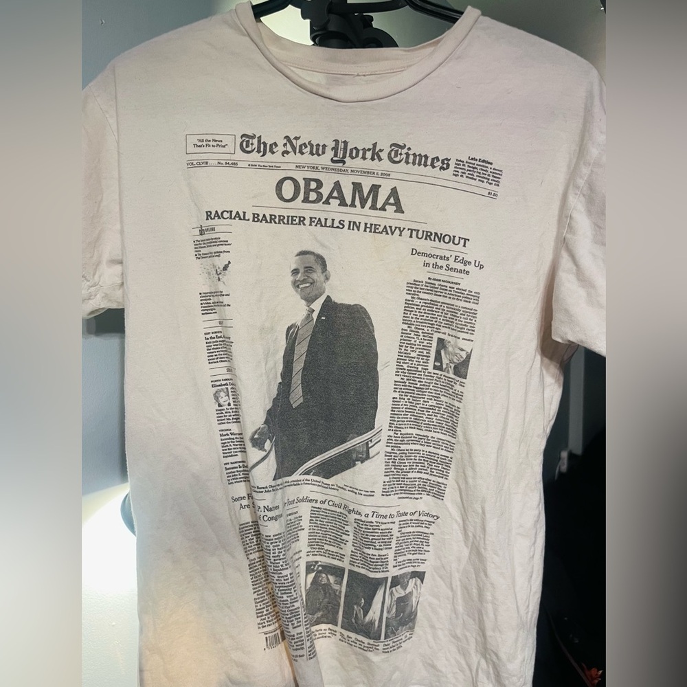 Vintage 2008 ALTRU x New York Times Obama Election Front Page T-Shirt - M